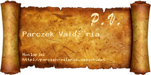 Parczek Valéria névjegykártya